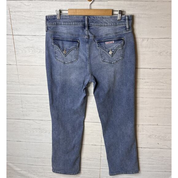 Hudson Jeans Womens Size 14 Blue Denim Straight Leg Back Flap Pockets Stretch - Picture 12 of 16